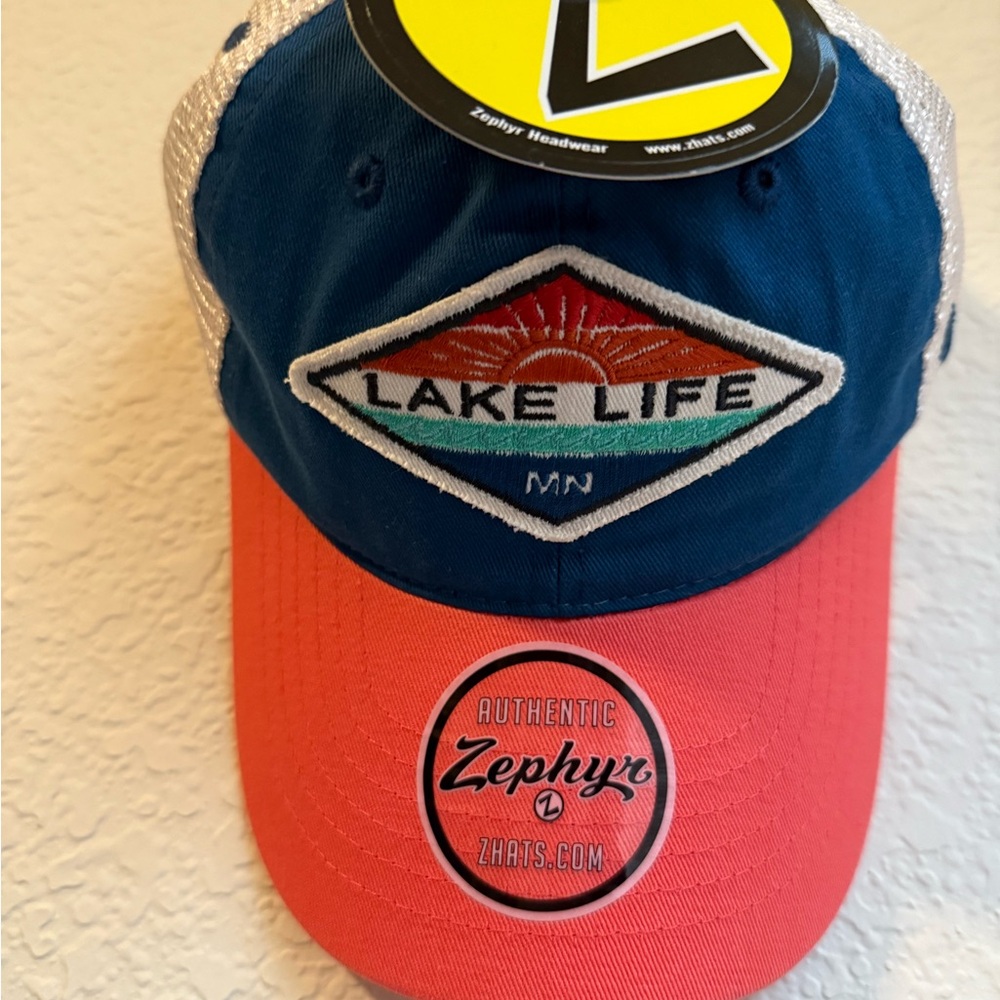 NWT Zephyr Lake Life Hat- Blue and Red